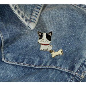 Dog with a Bone Pin, Brooch for women, Backpack